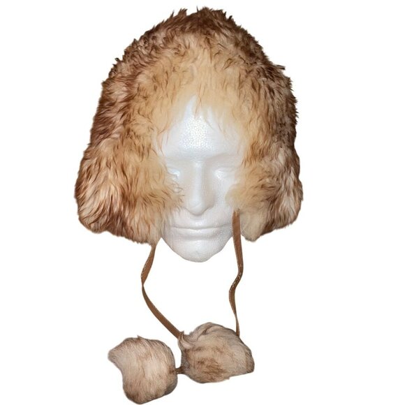 Vintage Womens Fur Hat One Size Dyed Tuscan Tassels Lamb Italy